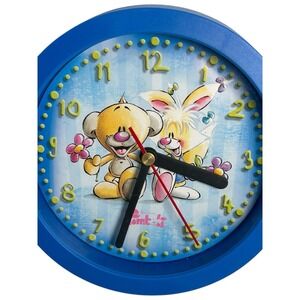 Vintage DIDDL Classeur Pimboli kläk Clock Blue Bear Bunny Germany